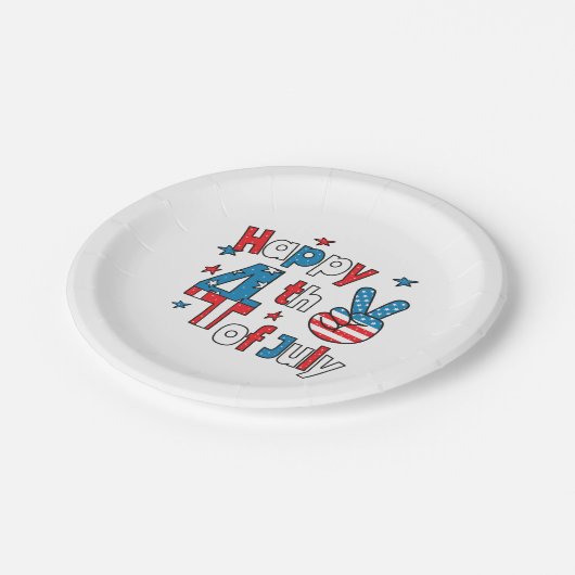 Happy 4th of July Independence Day Papieren Bordje (Gekanteld)