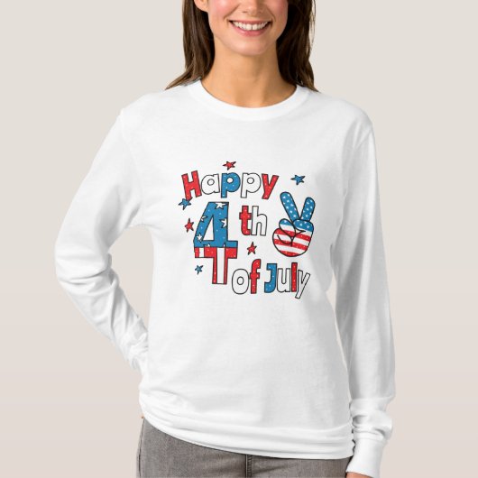 Happy 4th of July Independence Day T-shirt (Voorkant)