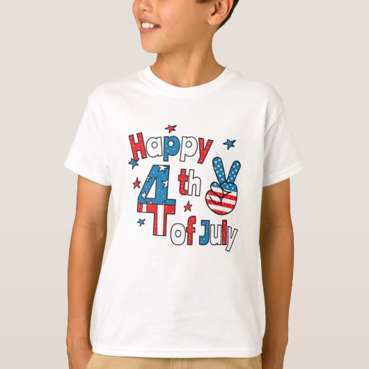 Happy 4th of July Independence Day T-shirt (Voorkant)