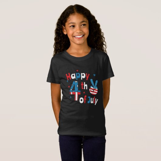 Happy 4th of July Independence Day T-shirt (Voorkant volledig)