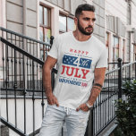 Happy 4th of July Independence Day T-shirt<br><div class="desc">Gelukkige 4th van Juli Onafhankelijkheidsdag,  moderne typografie met Amerikaanse vlagkleuren,  sterren,  en strepen. Modern patriottisch design.</div>