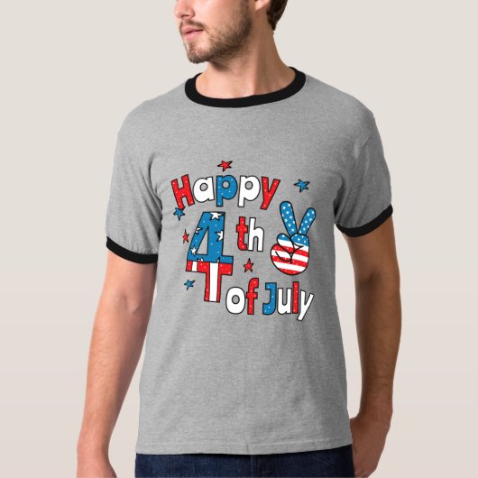 Happy 4th of July Independence Day T-shirt (Voorkant)