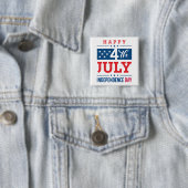 Happy 4th of July Independence Day Vierkante Button 5,1 Cm (In situ)