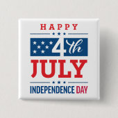 Happy 4th of July Independence Day Vierkante Button 5,1 Cm (Voorkant)
