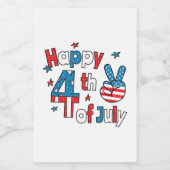 Happy 4th of July Independence Day Voedselcontainer Etiket (Enkel label)