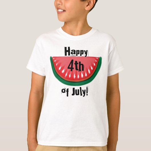 Happy 4th of July jongens watermeloen t-shirt (Voorkant)