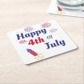 Happy 4th Of July Kartonnen Onderzetters (Schuin)