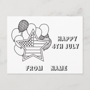 Happy 4th of July - Kleurrijk Briefkaart voor Kind