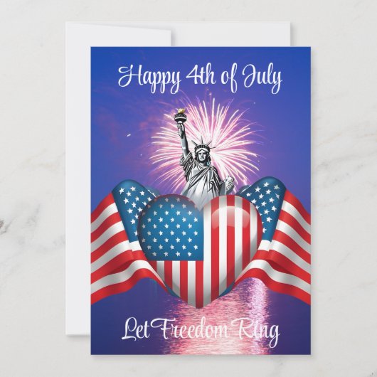 Happy 4th of July "Let Freedom Ring" Kaart (Voorkant)