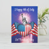 Happy 4th of July "Let Freedom Ring" Kaart (Staand voorkant)