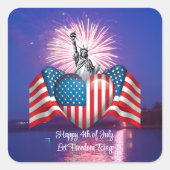 Happy 4th of July "Let Freedom Ring" Stickers (Voorkant)