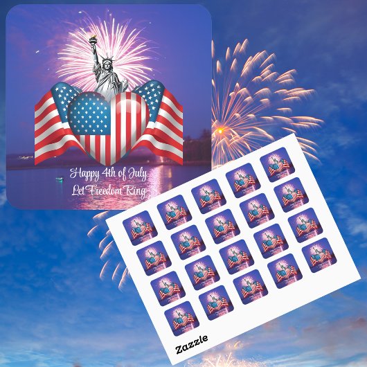 Happy 4th of July "Let Freedom Ring" Stickers