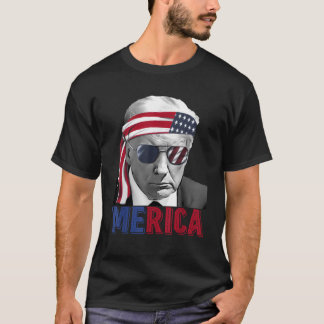 Happy 4th of July MERICA TRUMP Amerikaanse vlag T-shirt