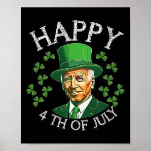 Happy 4th of July met grappige Joe Biden voor St P Poster