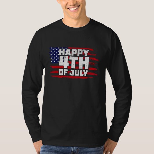 Happy 4th of July Patriotic American Independence  T-shirt (Voorkant)