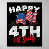 Happy 4th Of July Patriotic American Us Flag 4th O Poster (Voorkant)