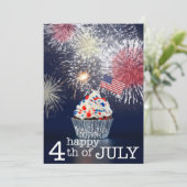 Happy 4th Of July Patriotic Fireworks USA Feestdagenkaart (Staand voorkant)
