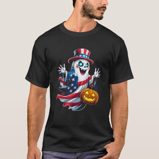 Happy 4th Of July Patriotic Halloween Funny Men Wo T-shirt (Voorkant)