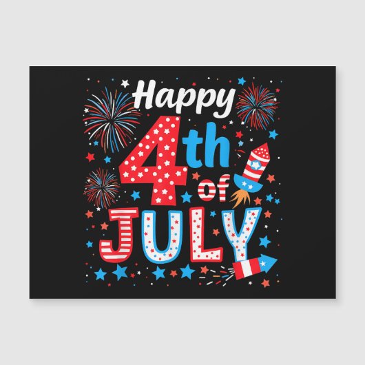 Happy 4th of July Patriottische Amerikaanse vlag (Voorkant)