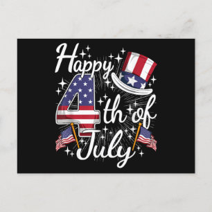 Happy 4th of July Patriottische Amerikaanse vlag A Feestdagenkaart
