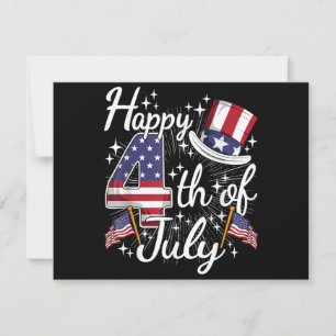 Happy 4th of July Patriottische Amerikaanse vlag A Kaart