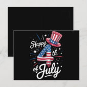 Happy 4th of July Patriottische Amerikaanse vlag Briefkaart (Voorkant / Achterkant)