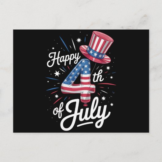 Happy 4th of July Patriottische Amerikaanse vlag Briefkaart (Voorkant)