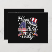 Happy 4th of July Patriottische Amerikaanse vlag Informatiekaartje (Voorkant / Achterkant)