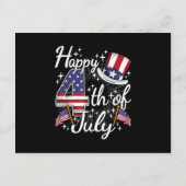 Happy 4th of July Patriottische Amerikaanse vlag Informatiekaartje (Achterkant)
