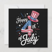 Happy 4th of July Patriottische Amerikaanse vlag Kaart (Voorkant)
