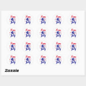 Happy 4th of July Patriottische Amerikaanse Vlag M Ronde Sticker (Vel)