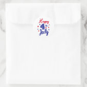 Happy 4th of July Patriottische Amerikaanse Vlag M Ronde Sticker (Tas)