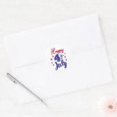 Happy 4th of July Patriottische Amerikaanse Vlag M Ronde Sticker (Envelop)