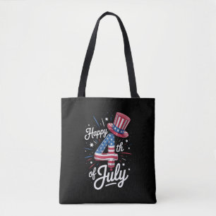 Happy 4th of July Patriottische Amerikaanse vlag Tote Bag