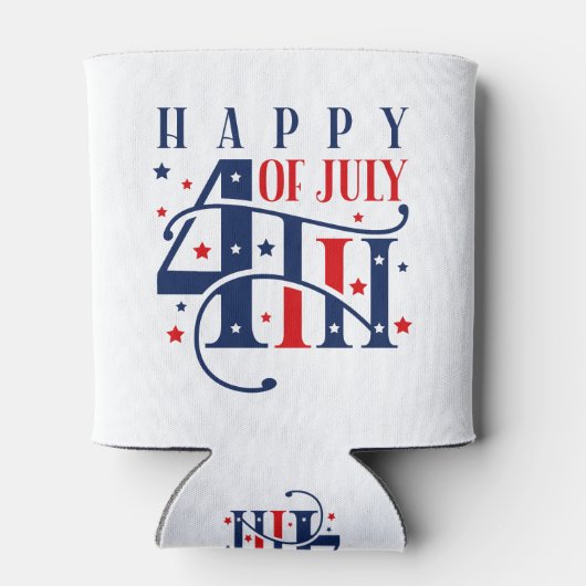 Happy 4th of July Red White and Blue Blikjeskoeler (Achterkant)