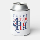 Happy 4th of July Red White and Blue Blikjeskoeler (Blikje Achterkant)
