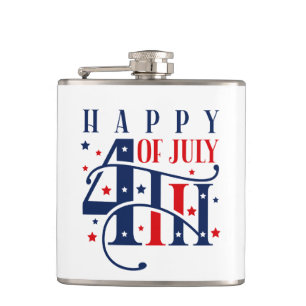 Happy 4th of July Red White and Blue Heupfles