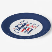 Happy 4th of July Red White and Blue Papieren Bordje (Gekanteld)