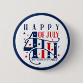 Happy 4th of July Red White and Blue Ronde Button 5,7 Cm (Voorkant)