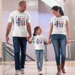 Happy 4th of July Red White and Blue T-shirt<br><div class="desc">Gelukkig 4 juli modern tekstontwerp in een rood,  wit en blauw patriottisch ontwerp.</div>