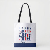 Happy 4th of July Red White and Blue Tote Bag (Voorkant)
