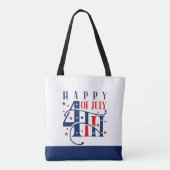 Happy 4th of July Red White and Blue Tote Bag (Achterkant)