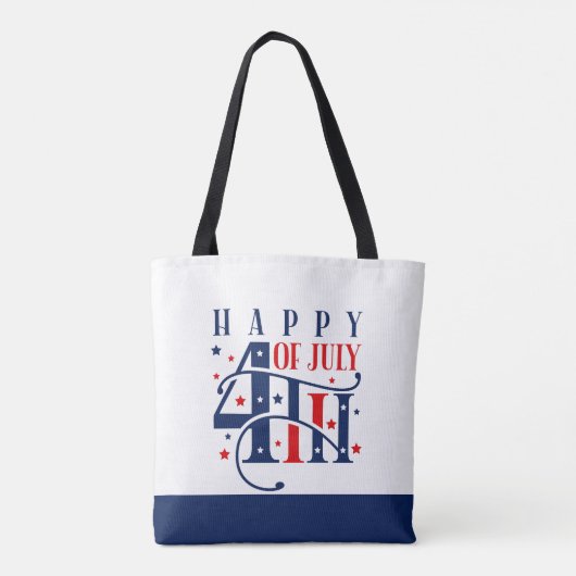 Happy 4th of July Red White and Blue Tote Bag (Achterkant)