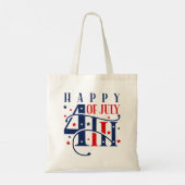 Happy 4th of July Red White and Blue Tote Bag (Achterkant)