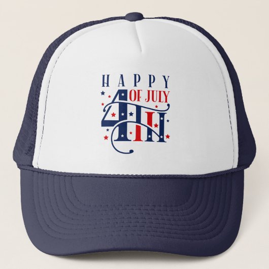 Happy 4th of July Red White and Blue Trucker Pet (Voorkant)
