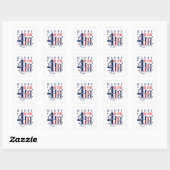 Happy 4th of July Red White and Blue Vierkante Sticker (Vel)