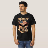 Happy 4th of July Retro Eagle T-shirt –  (Voorkant volledig)