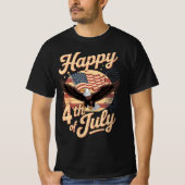 Happy 4th of July Retro Eagle T-shirt –  (Voorkant)