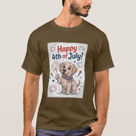 Happy 4th of July Schattig Dog beroemd gemaakt doo T-shirt