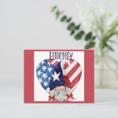 Happy 4th of July Schattigee Gnome Liberty Cupcake Briefkaart (Staand voorkant)